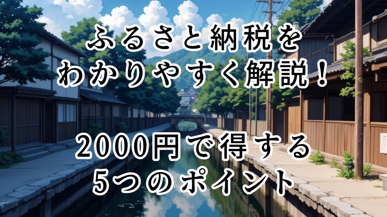 ふるさと納税をわかりやすく解説！2000円で得する5つのポイント