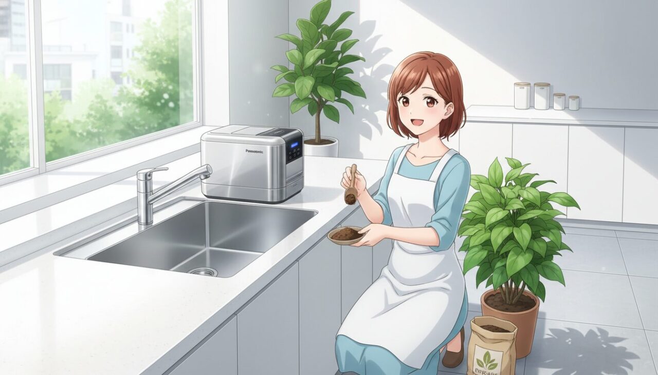 【ふるさと納税】Panasonic生ごみ処理機でキッチンの悩み解決！生ごみの臭い・ゴミ出しが楽になる快適生活