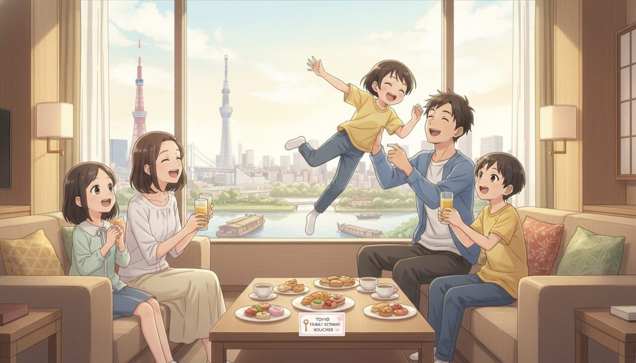 【ふるさと納税】50,000円の寄付で15,000円分！東京都江東区で使える楽天トラベルクーポンでお得に家族旅行