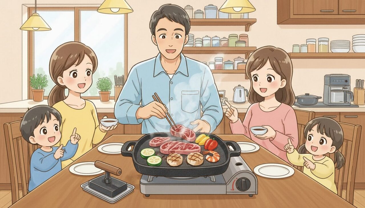 【ふるさと納税】おうちで鉄板焼き！厚手鉄板＆押さえ＆ヘラセットで本格BBQ体験！