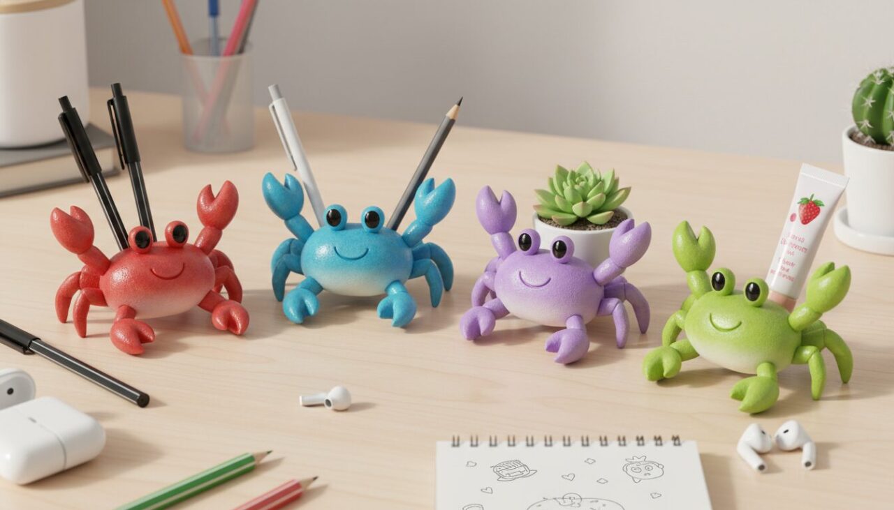 【ふるさと納税】デスクがスッキリ！可愛いカニペンホルダー4色セット🦀（16,000円）